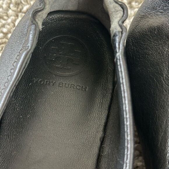 Tory Burch Minnie Travel Ballet Flat | Black Leather Size 7 - Picture 6 of 8